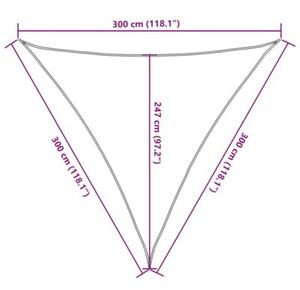 Żagiel przeciwsłoneczny, 160 g/m², beżowy, 3x3x3 m, hdpe
