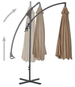 Parasol wiszący ze stalowym słupkiem, 300 cm, taupe