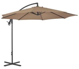 Parasol wiszący ze stalowym słupkiem, 300 cm, taupe