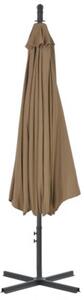Parasol wiszący ze stalowym słupkiem, 300 cm, taupe