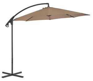 Parasol wiszący ze stalowym słupkiem, 300 cm, taupe