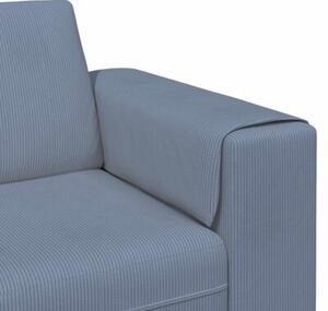 Nowoczesna niebieska sofa w ksztaÅcie u z sztruksowym obiciem dla 4 osÃ³b