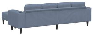 Nowoczesna niebieska sofa w ksztaÅcie u z sztruksowym obiciem dla 4 osÃ³b