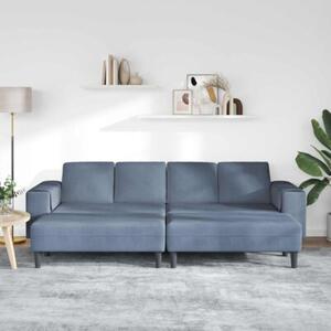 Nowoczesna niebieska sofa w ksztaÅcie u z sztruksowym obiciem dla 4 osÃ³b