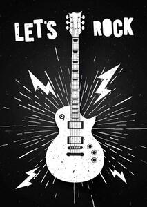 Ilustracja Vector Illustration Lets Rock Music Print, Hase-Hoch-2