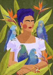 Ilustracja Frida and birds, Raissa Oltmanns