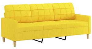 Sofa 3-osobowa, jasnoÅ¼Ã³Åta, 180 cm, tapicerowana tkaninÄ