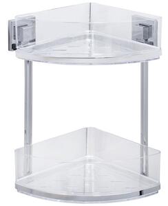 Narożna półka łazienkowa QUADRO,Vacuum-Loc pod prysznic, 2 poziomy, WENKO