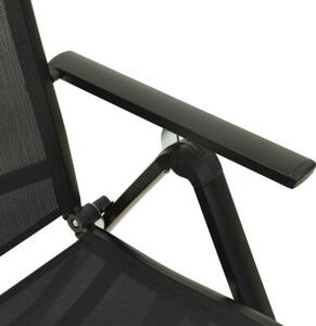 Składane krzesła ogrodowe 2 szt., textilene i aluminium, czarne