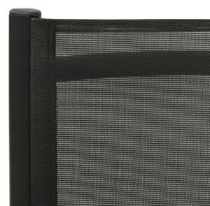 Składane krzesła ogrodowe 2 szt., textilene i aluminium, czarne