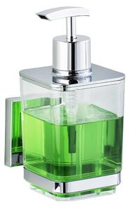 Dozownik do mydła QUADRO,Vacuum-Loc stal nierdzewna - 340 ml, WENKO