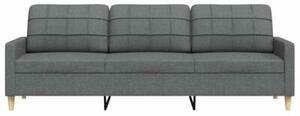 Sofa 3-osobowa, ciemnoszara, 210 cm, tapicerowana tkaninÄ