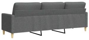 Sofa 3-osobowa, ciemnoszara, 210 cm, tapicerowana tkaninÄ