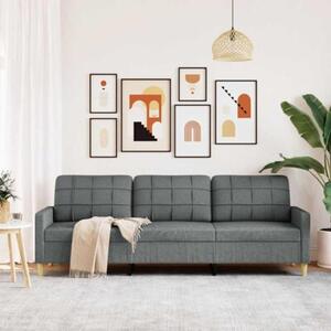 Sofa 3-osobowa, ciemnoszara, 210 cm, tapicerowana tkaninÄ