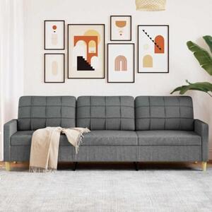 Sofa 3-osobowa, ciemnoszara, 210 cm, tapicerowana tkaninÄ