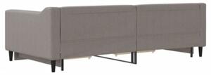 Sofa rozsuwana z szufladami, taupe, 100x200 cm, tkanina