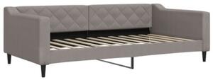 Sofa rozsuwana z szufladami, taupe, 100x200 cm, tkanina