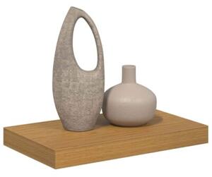 Nowoczesna półka ścienna z materiału drewnopochodnego w kolorze beżowym, 40 x 23,5 x 4 cm