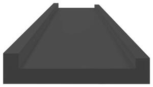 Półki ścienne, 2 szt., czarne, 100x9x3 cm