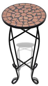 Stolik boczny z mozaikowym blatem, terakota