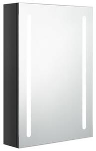 Szafka łazienkowa z lustrem i LED, lśniąca czerń, 50x13x70 cm