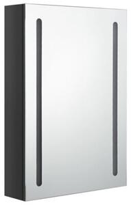 Szafka łazienkowa z lustrem i LED, lśniąca czerń, 50x13x70 cm