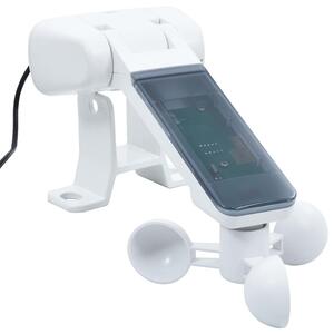 Automatyczna markiza z LED i czujnikiem wiatru niebiesko-białe pasy - Ombri