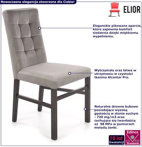 Szare pikowane krzesło drewniane - Lexo 4X