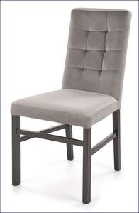 Szare pikowane krzesło drewniane - Lexo 4X