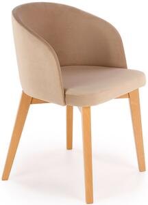Beżowe kubełkowe krzesło nowoczesne - Puvo 6X