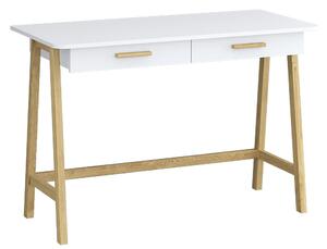 Białe skandynawskie biurko z szufladami - Oris 10X