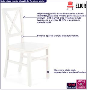 Białe drewniane krzesło typu krzyżak do stołu - Baxo 4X
