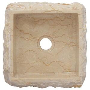 Umywalka, kremowa, 30 x 30 x 13 cm, marmurowa