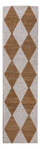 Biało-naturalny chodnik z mieszanki juty tkany ręcznie 80x230 cm Effie Diamond – Flair Rugs