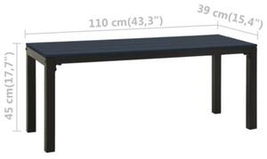 Ławka ogrodowa, 110 cm, stal i wpc, czarna