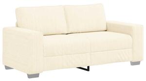 Sofa dwuosobowa, kremowa, 180x77x82 cm, tkanina sztruksowa
