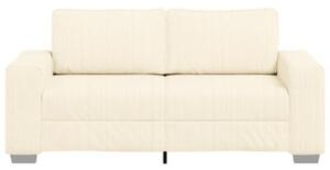 Sofa dwuosobowa, kremowa, 180x77x82 cm, tkanina sztruksowa