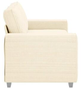 Sofa dwuosobowa, kremowa, 180x77x82 cm, tkanina sztruksowa
