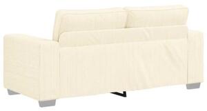 Sofa dwuosobowa, kremowa, 180x77x82 cm, tkanina sztruksowa