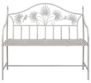 Ławka ogrodowa antyczna biel 104 x 52,5 x 89 cm stal
