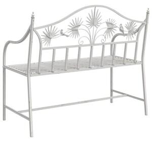 Ławka ogrodowa antyczna biel 104 x 52,5 x 89 cm stal