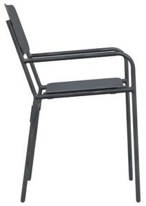 Krzesła ogrodowe 2 szt. antracyt 51 x 55 x 81 cm stal