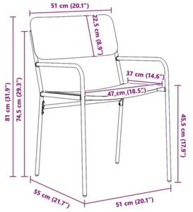 Krzesła ogrodowe 2 szt. antracyt 51 x 55 x 81 cm stal