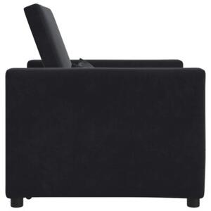 Sofa 3w1 z aksamitu - czarna, nowoczesny design i komfort w jednym