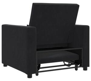 Sofa 3w1 z aksamitu - czarna, nowoczesny design i komfort w jednym