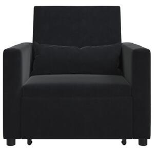 Sofa 3w1 z aksamitu - czarna, nowoczesny design i komfort w jednym