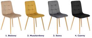 Szare minimalistyczne krzesło pikowane - Klen