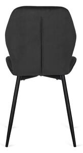 Czarne nowoczesne welurowe krzesło - Edro 3X