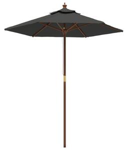 Parasol ogrodowy na drewnianym słupku, antracytowy, 196x231 cm