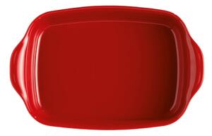 Czerwona ceramiczna prostokątna misa do zapiekania Emile Henry, 36,5x23,5 cm
